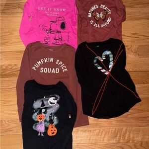 Girls size 7 long sleeve shirt bundle (4)